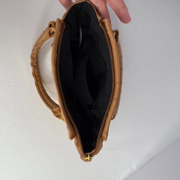 Lori‎ Greiner Tan Mini Satchel Purse with Gold Accents - Picture 8 of 9